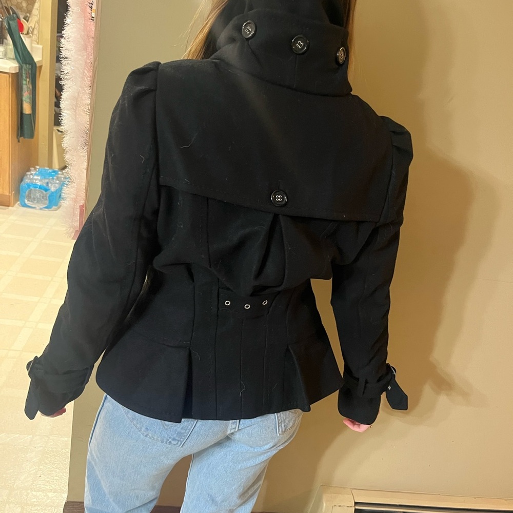Black fitted BCBG coat chic coat classic